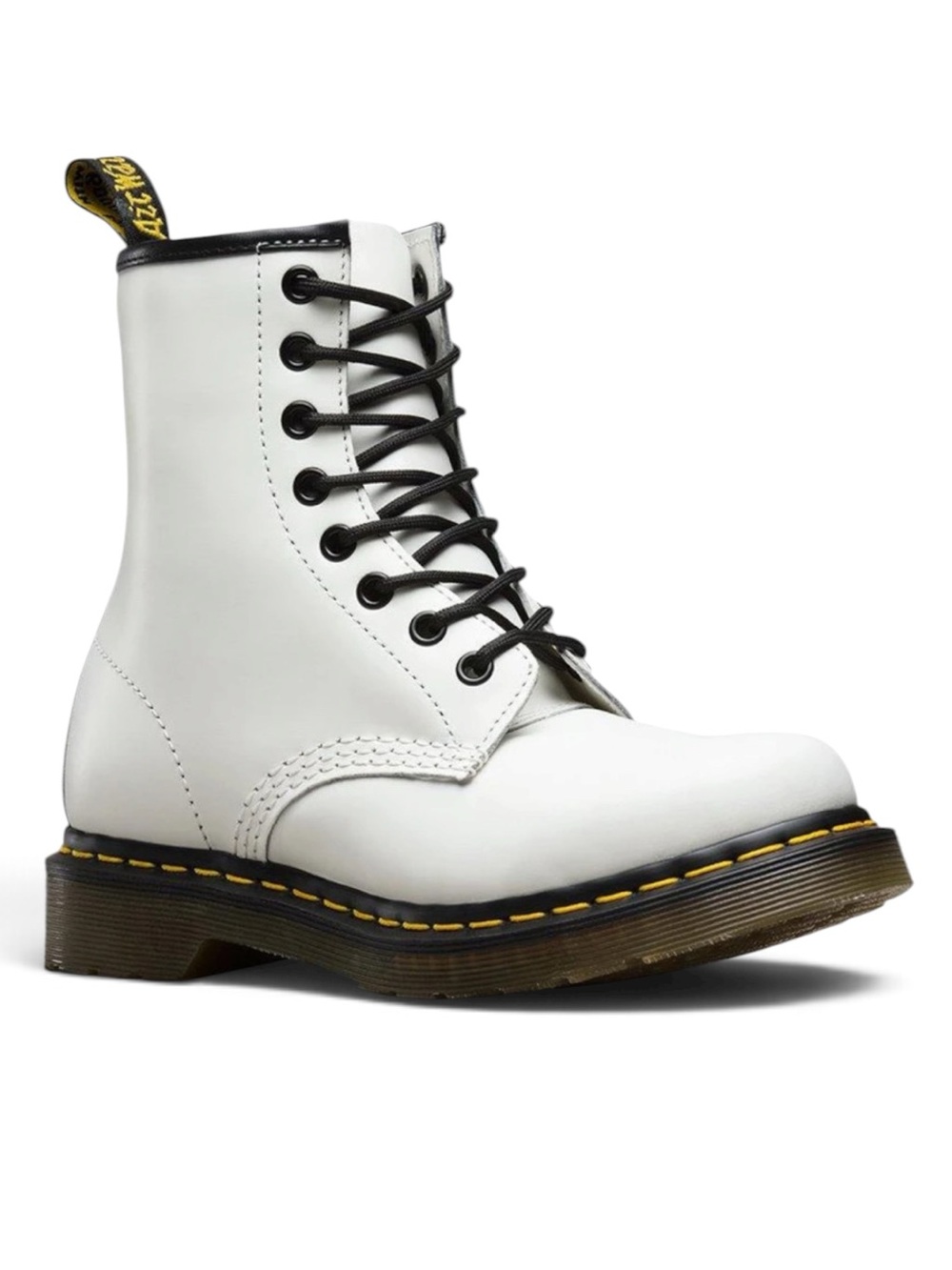 Dr. Martens 1460J White Leather Lace Up Boots
